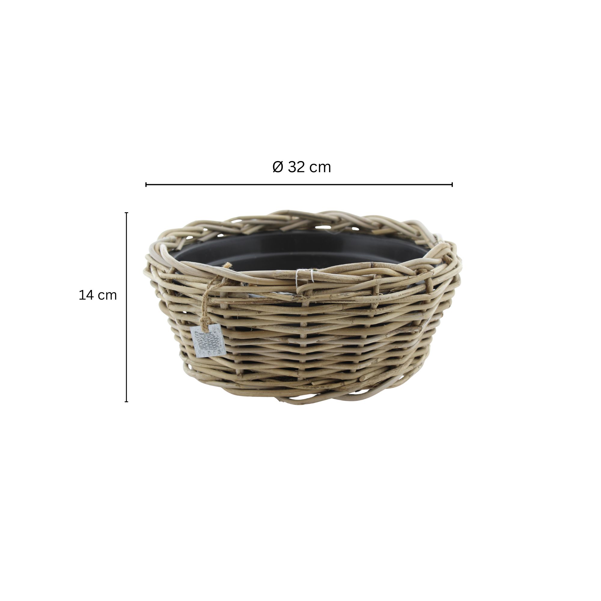 Pflanztopf Drypot Bonsai Schale aus Rattan [Mezzo] - Grau