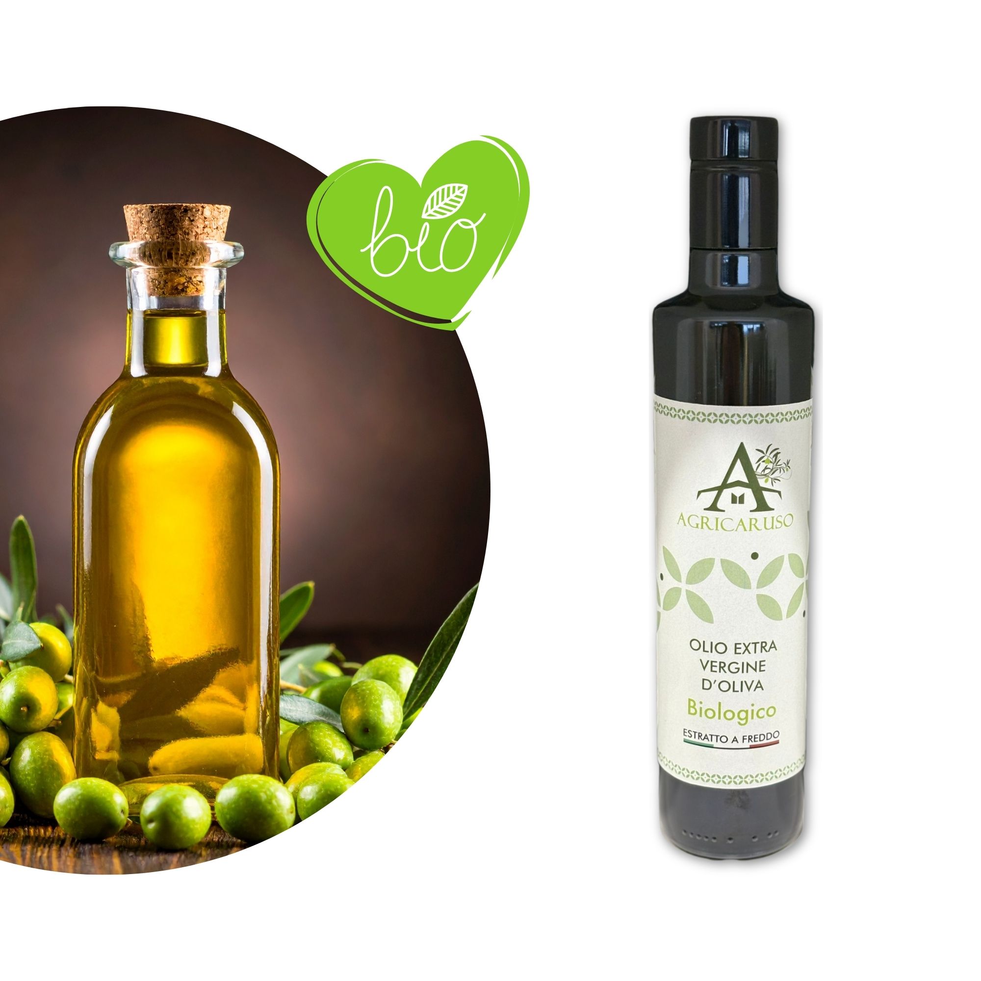 Sizilianisches Olivenöl BIO - Olio Extra Vergine d'Oliva - Agricaruso