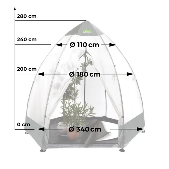 Überwinterungszelt Pyramide [Molto Grande] - Ø 340 x H 280 cm