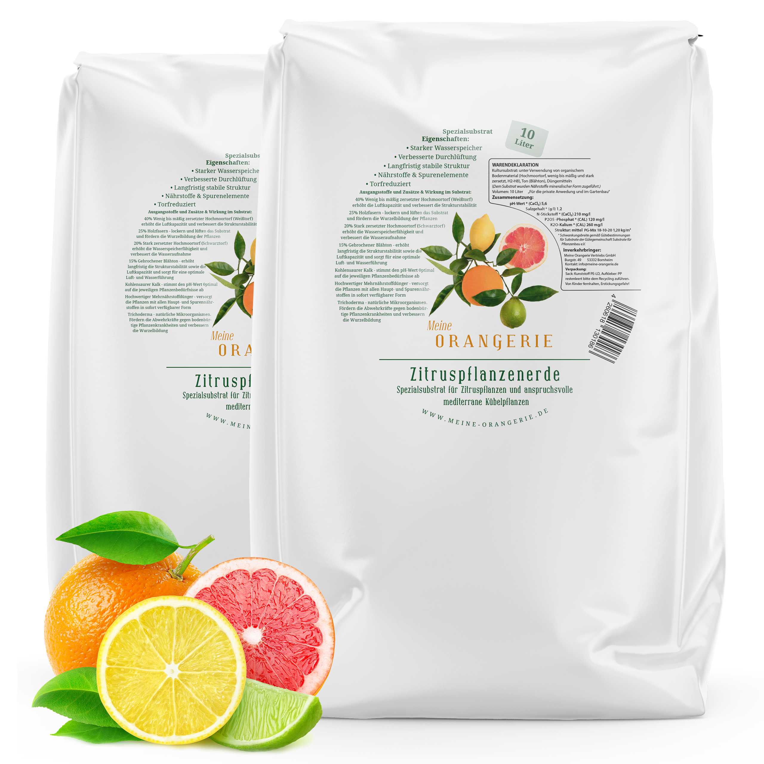 2x Meine Orangerie Zitruserde und mediterrane Pflanzenerde [10 Liter]