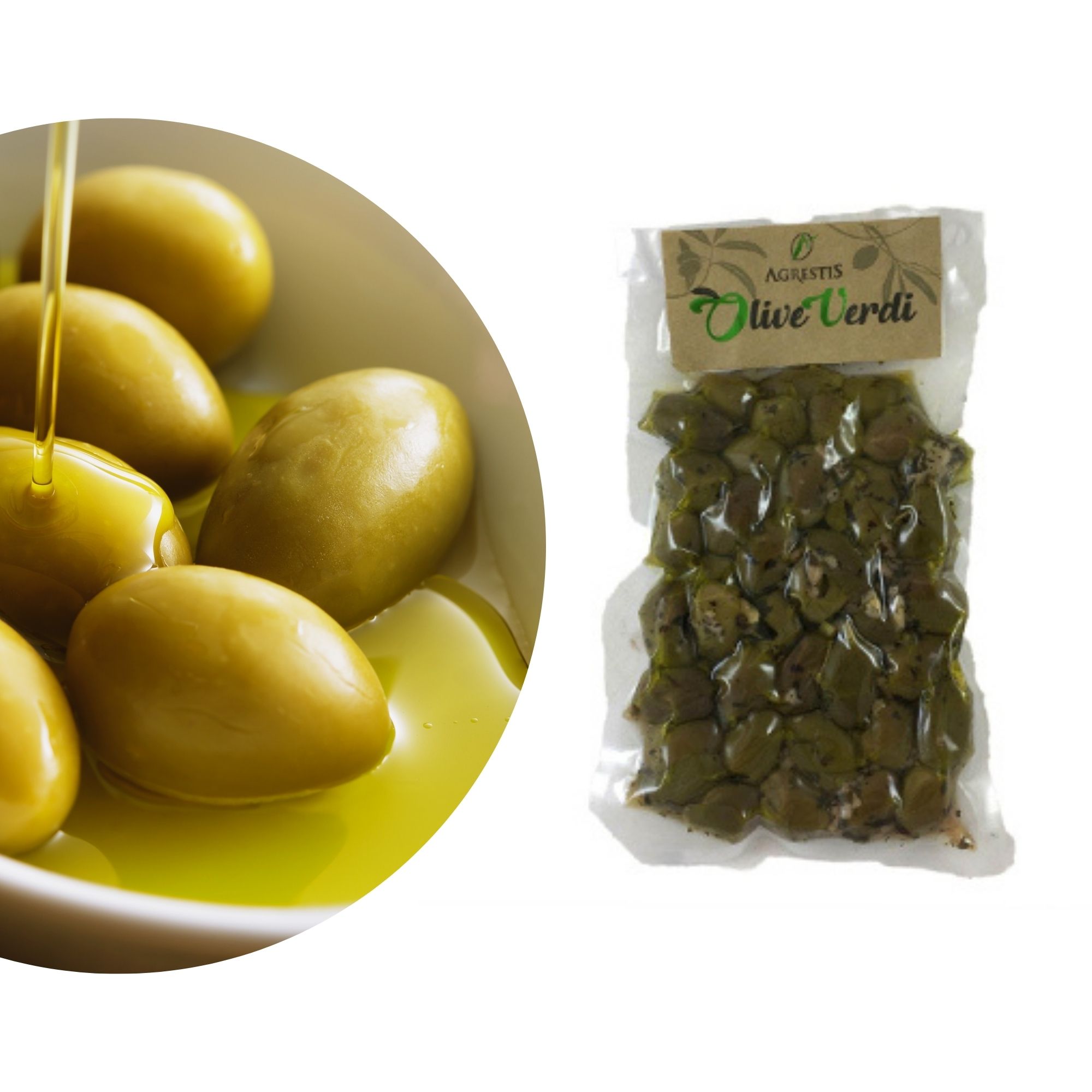 Sizilianische Oliven grün - Olive verdi dolci - 300g