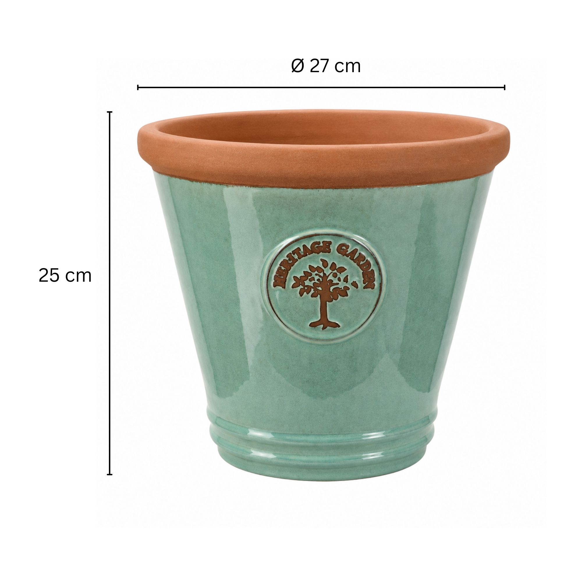 Terrakotta Pflanztopf - glasierter Blumentopf - Lind Green