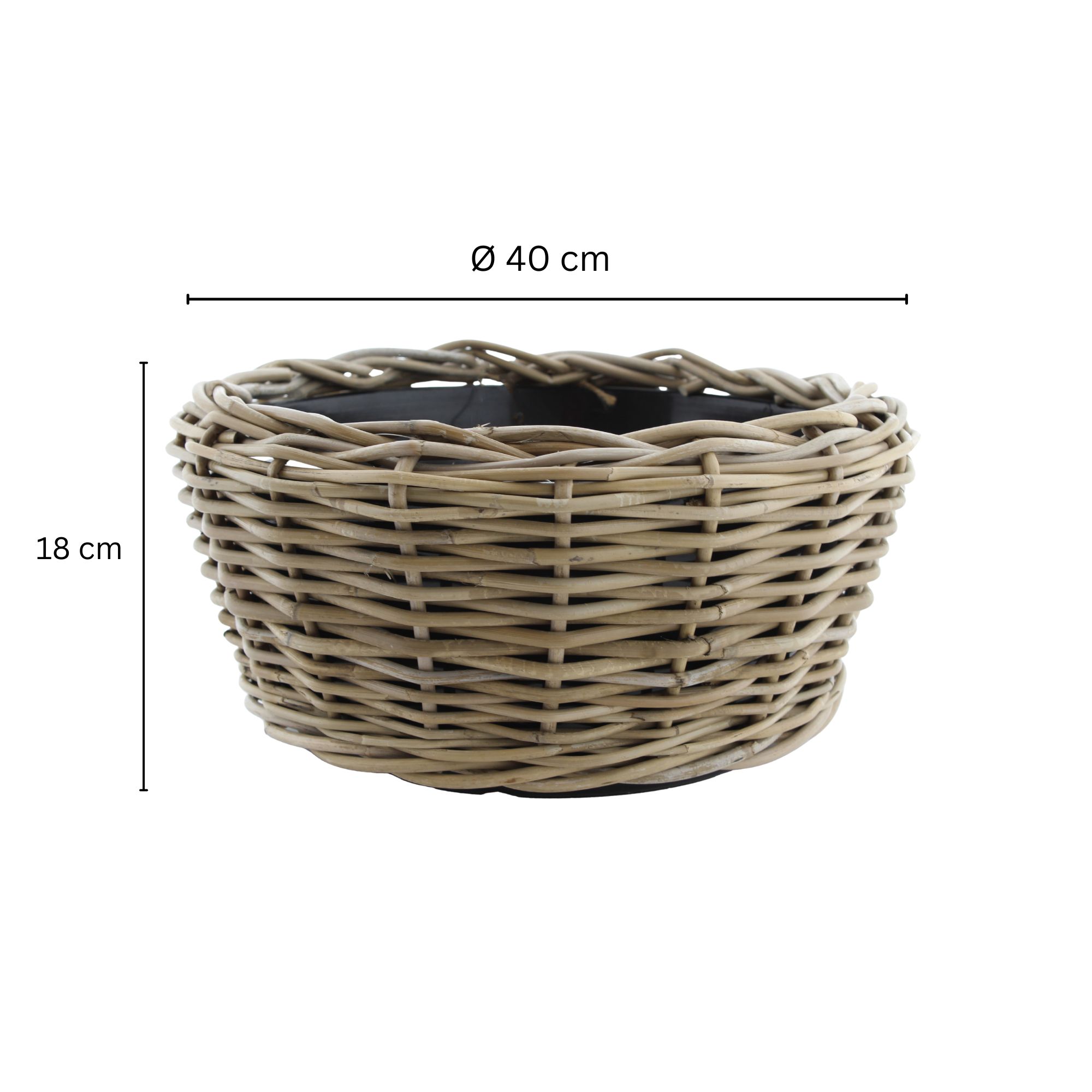 Pflanztopf Drypot Bonsai Schale aus Rattan [Grande] - Grau