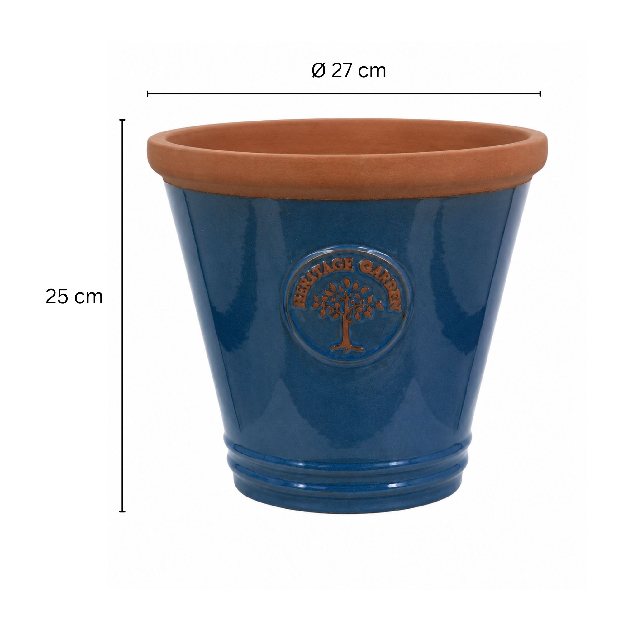 Terrakotta Pflanztopf - glasierter Blumentopf - Azur Blue