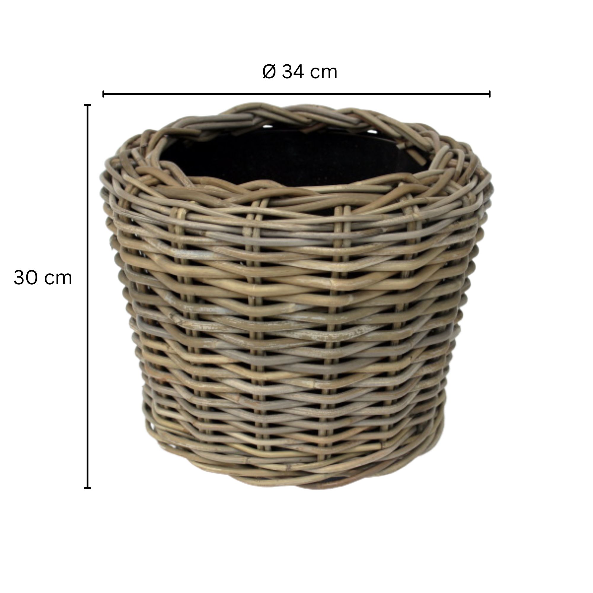 Pflanztopf Drypot aus Rattan [Grande] - Grau