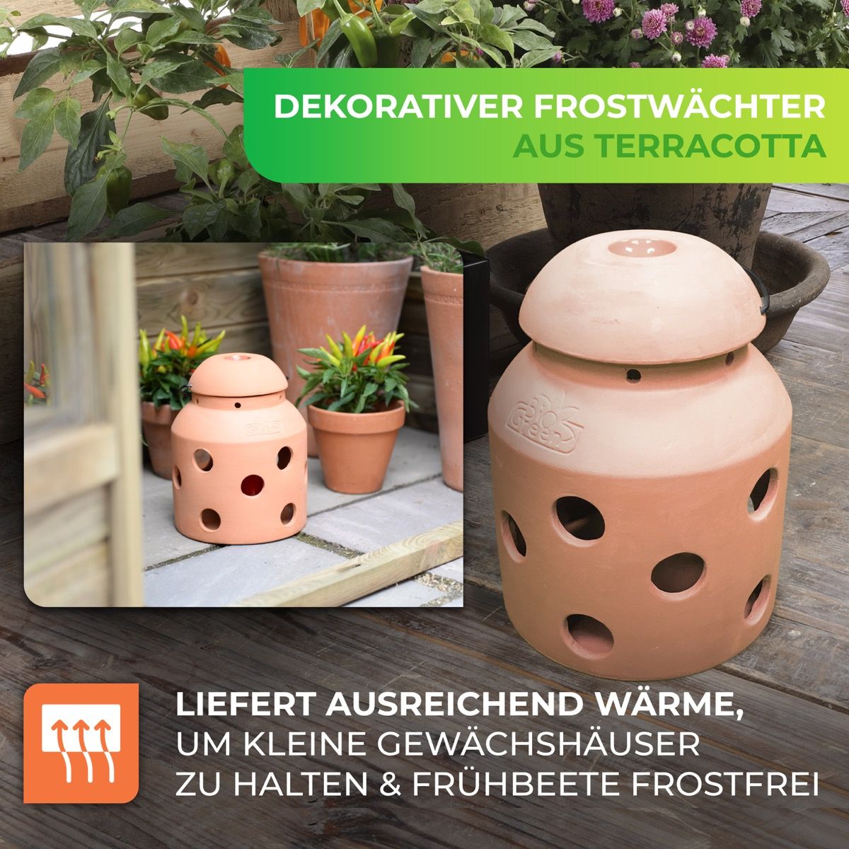 Kerzen-Frostwächter FireFly - Terracotta Ofen