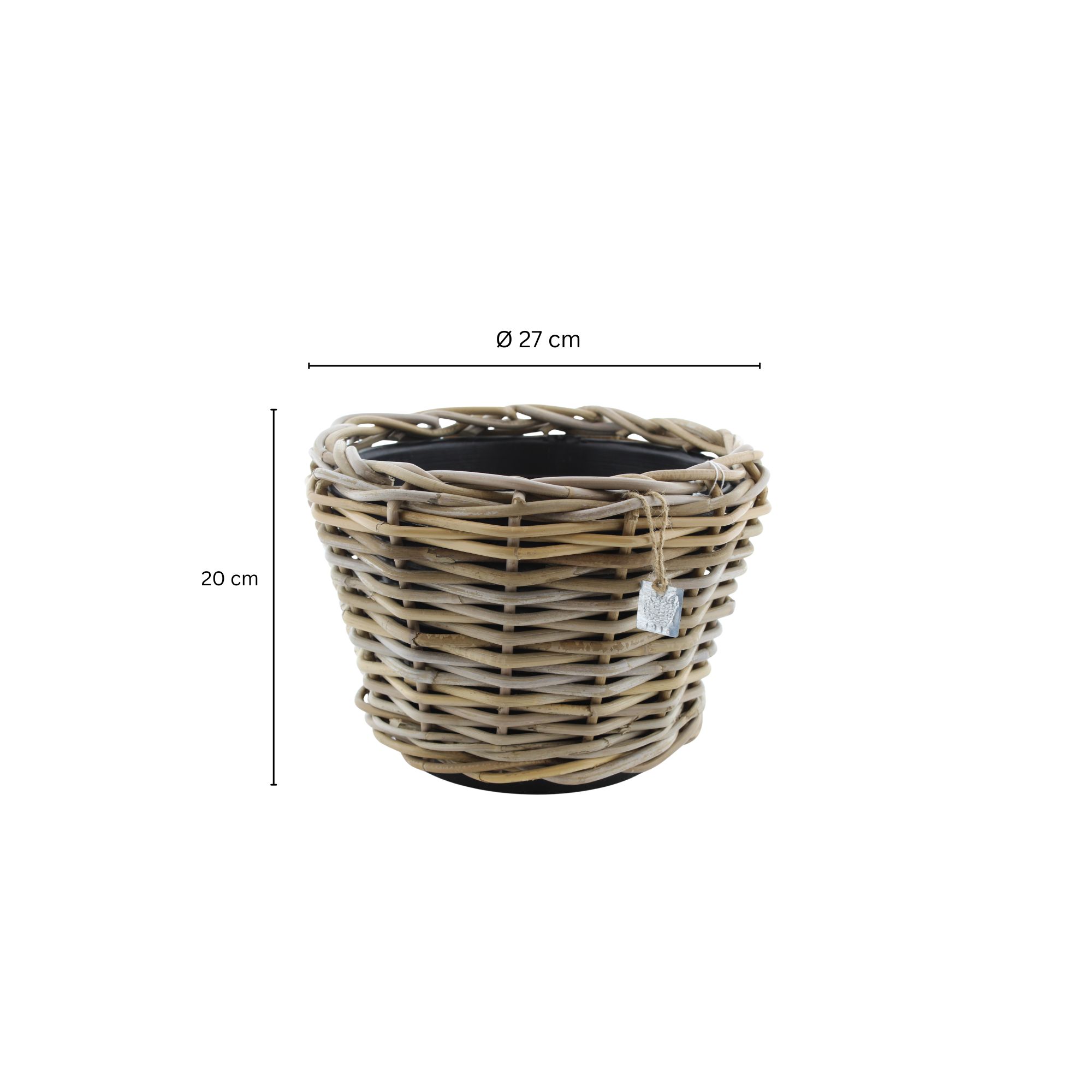 Pflanztopf Drypot aus Rattan [Piccolo] - Grau
