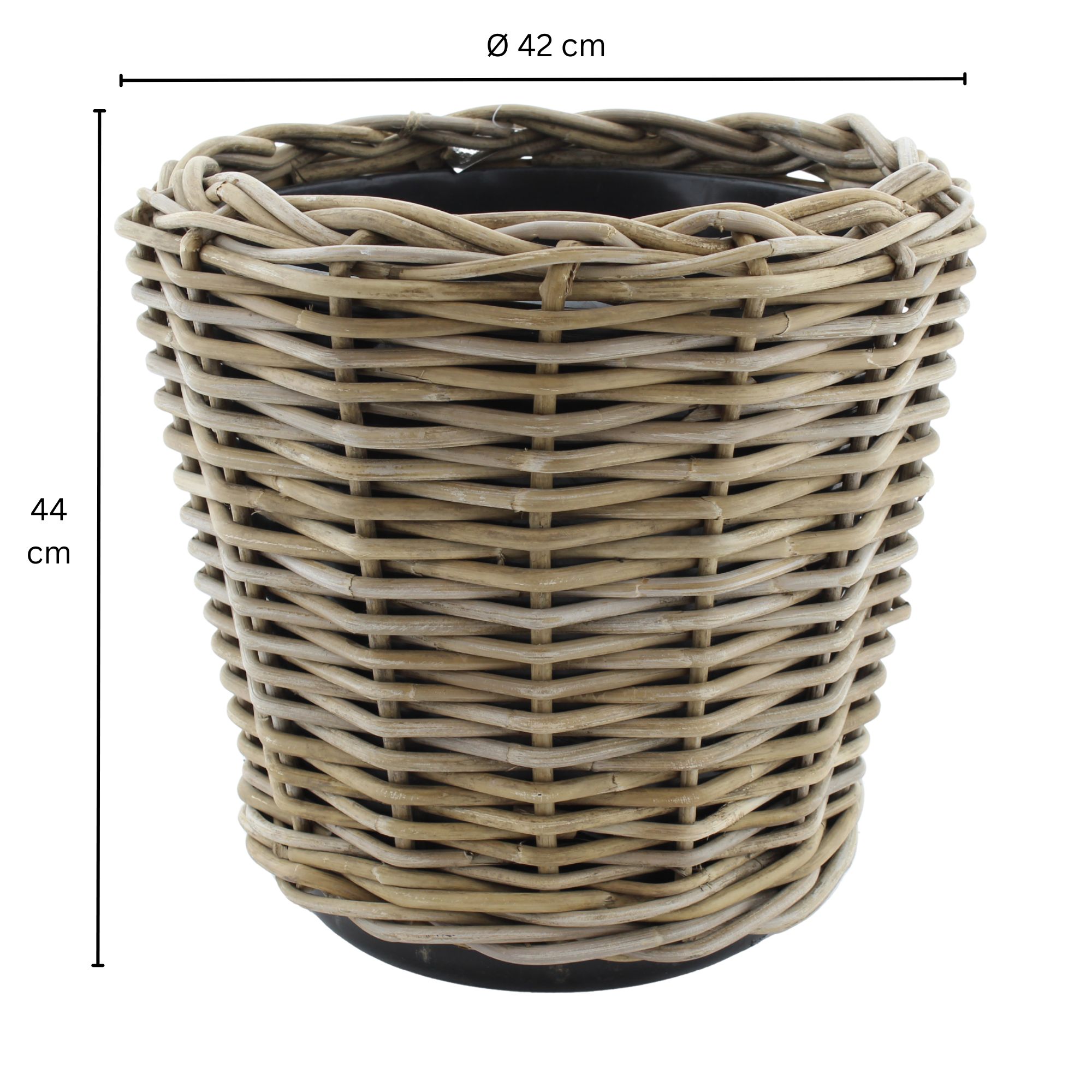 Pflanztopf Drypot aus Rattan [Molto Grande] - Grau