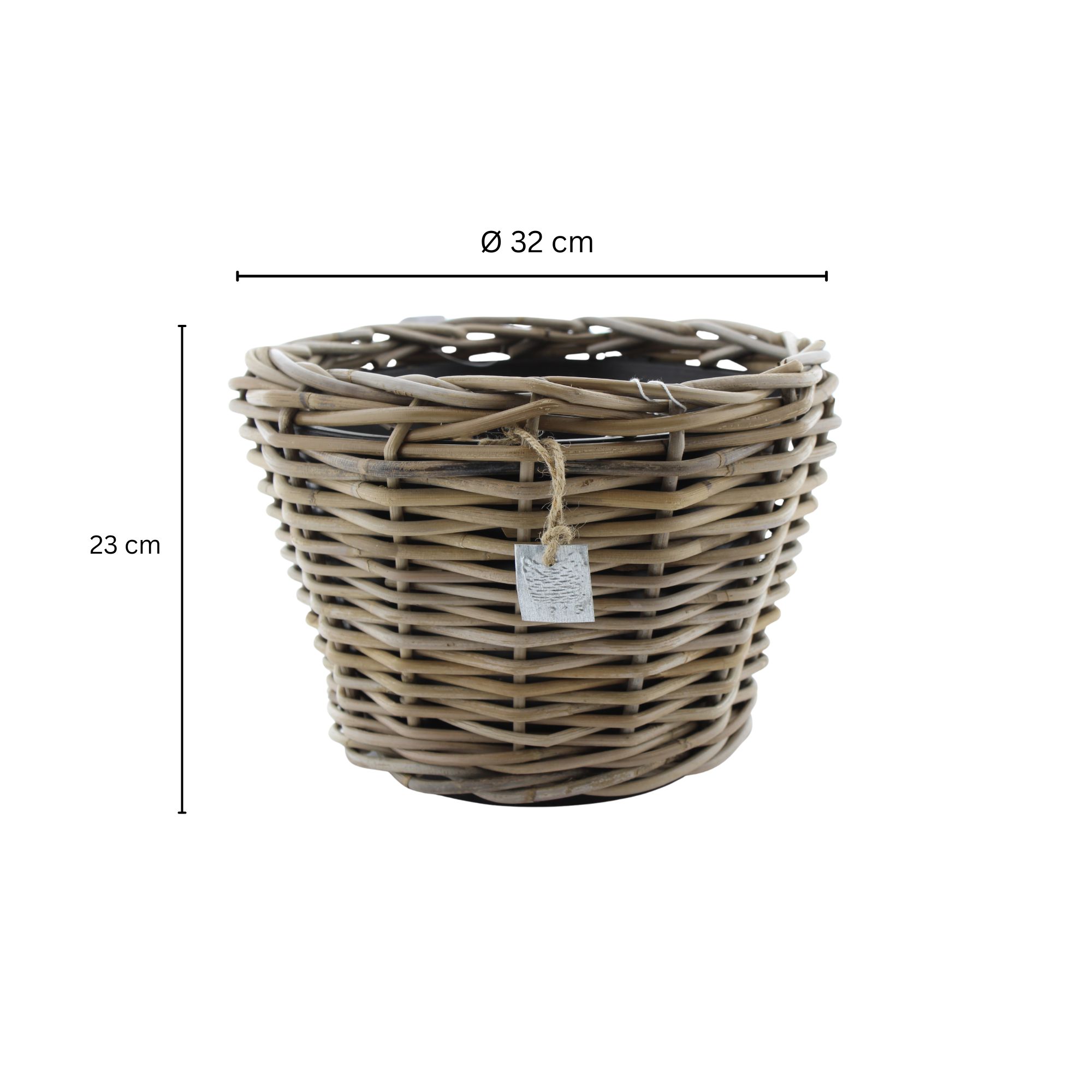 Pflanztopf Drypot aus Rattan [Mezzo] - Grau
