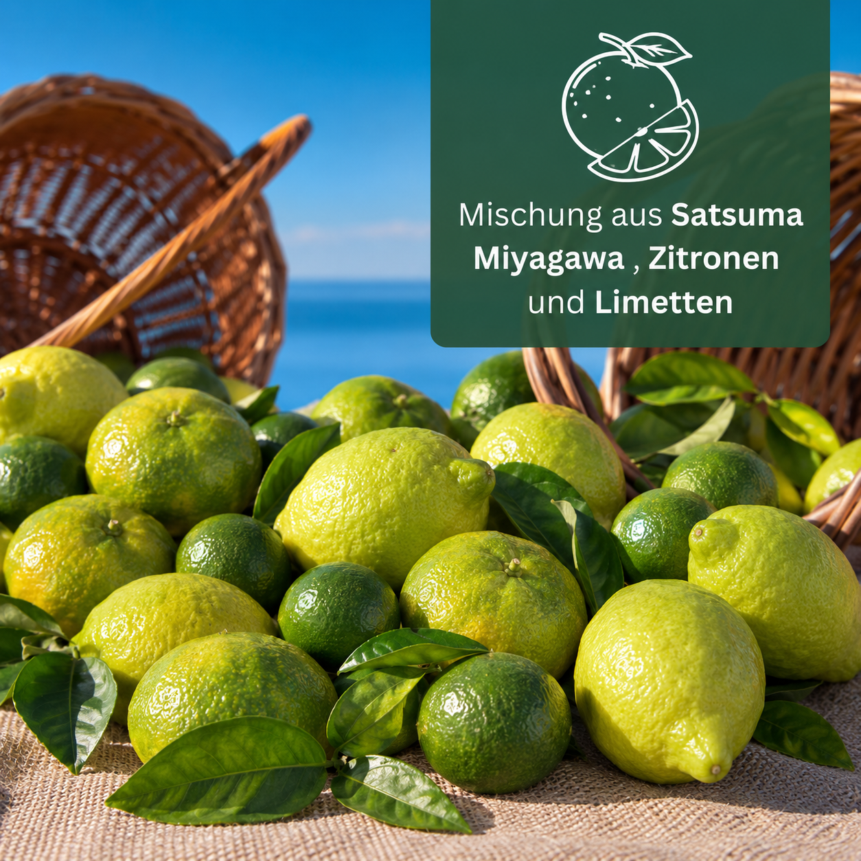 Sizilianischer Citrus Mix - Obstkiste - Bio Citrus Mix - Satsumas Miyagawa, Zitronen, Limetten