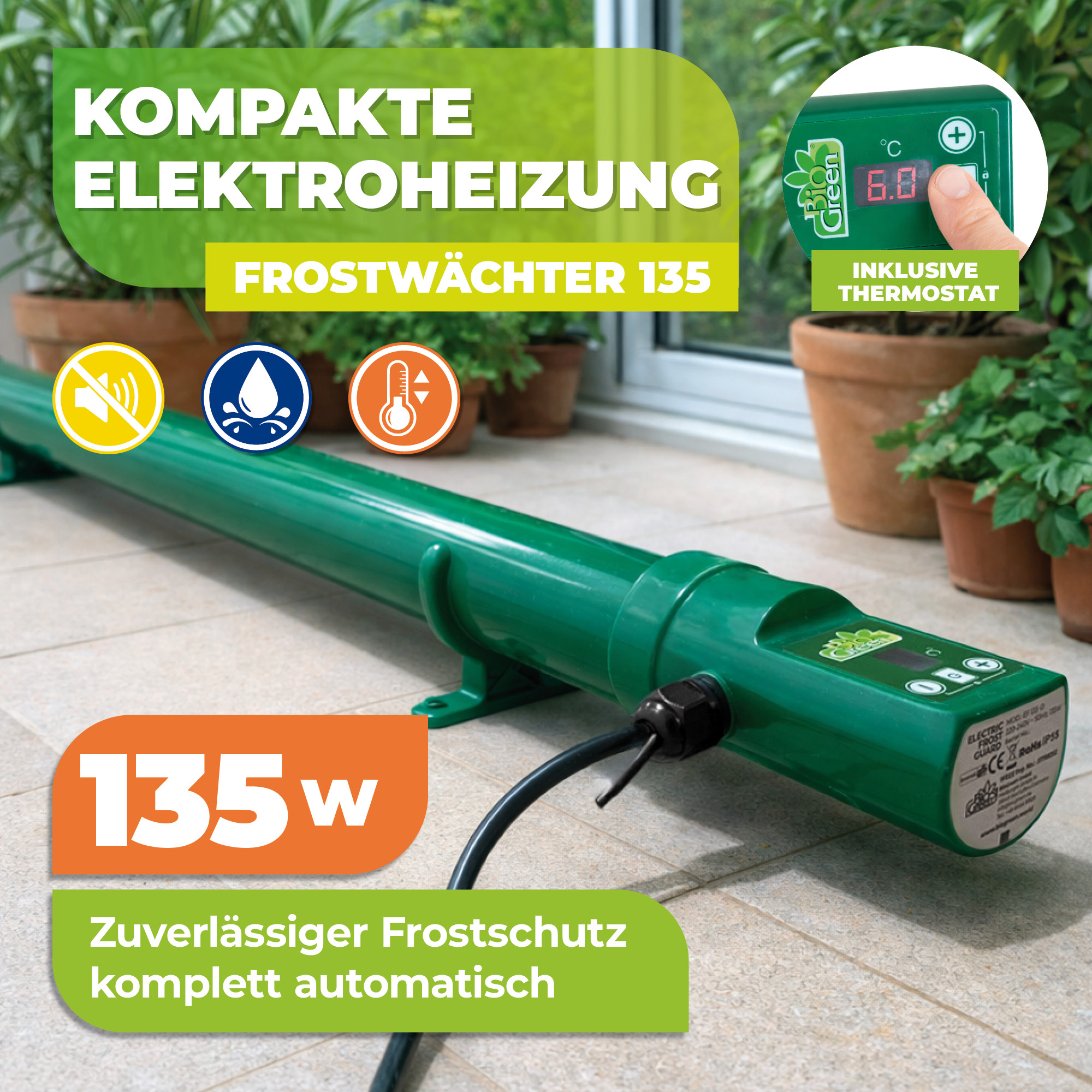 Frostwächter für Überwinterungszelt 135 Watt inkl. Digitalthermostat