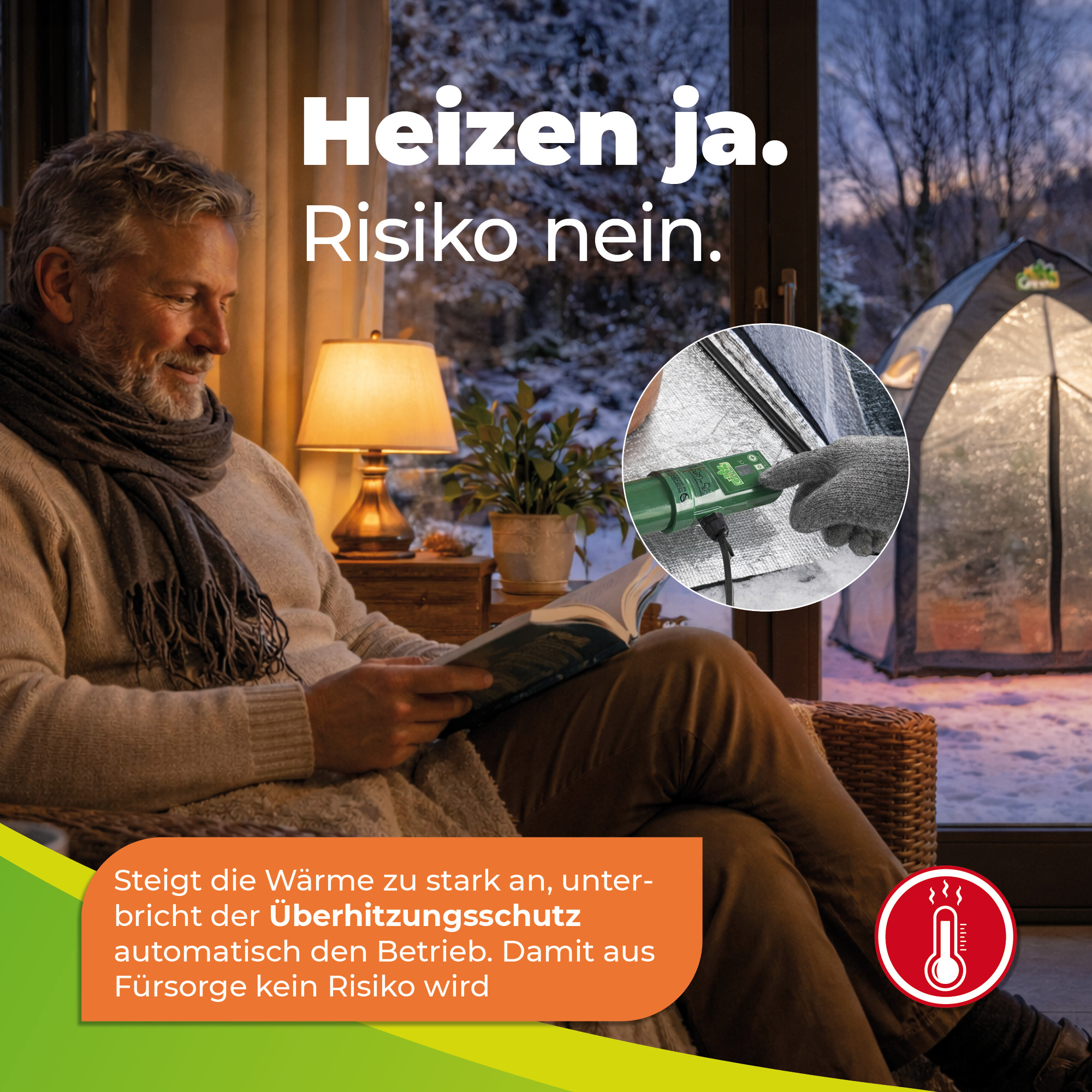 Frostwächter für Überwinterungszelt 135 Watt inkl. Digitalthermostat