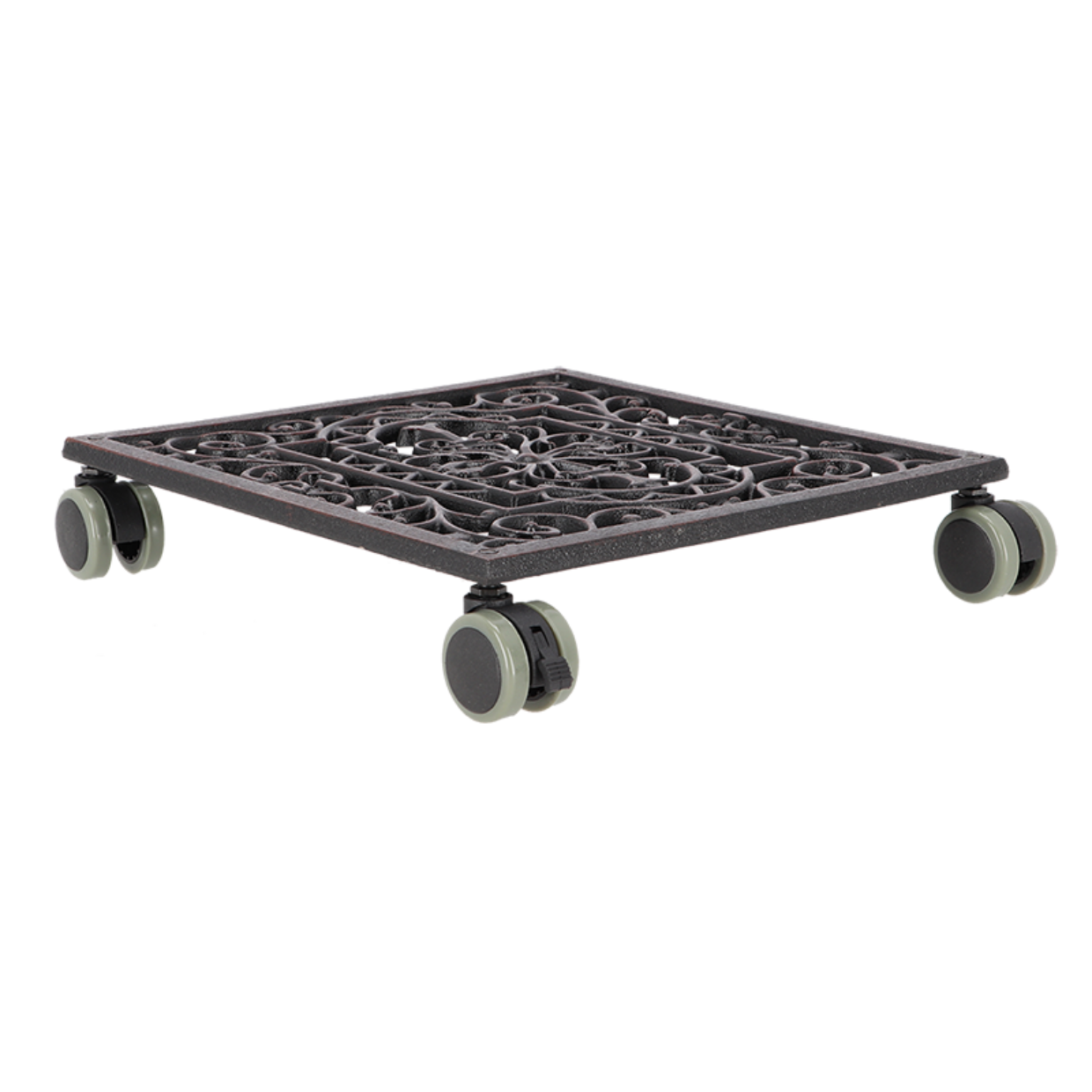 Rolluntersetzer "Monaco" - quadratischer Pflanzenroller aus Gusseisen - Pflanzentrolley Rolluntersetzer "Monaco" - quadratischer Pflanzenroller aus Gusseisen - Pflanzentrolley