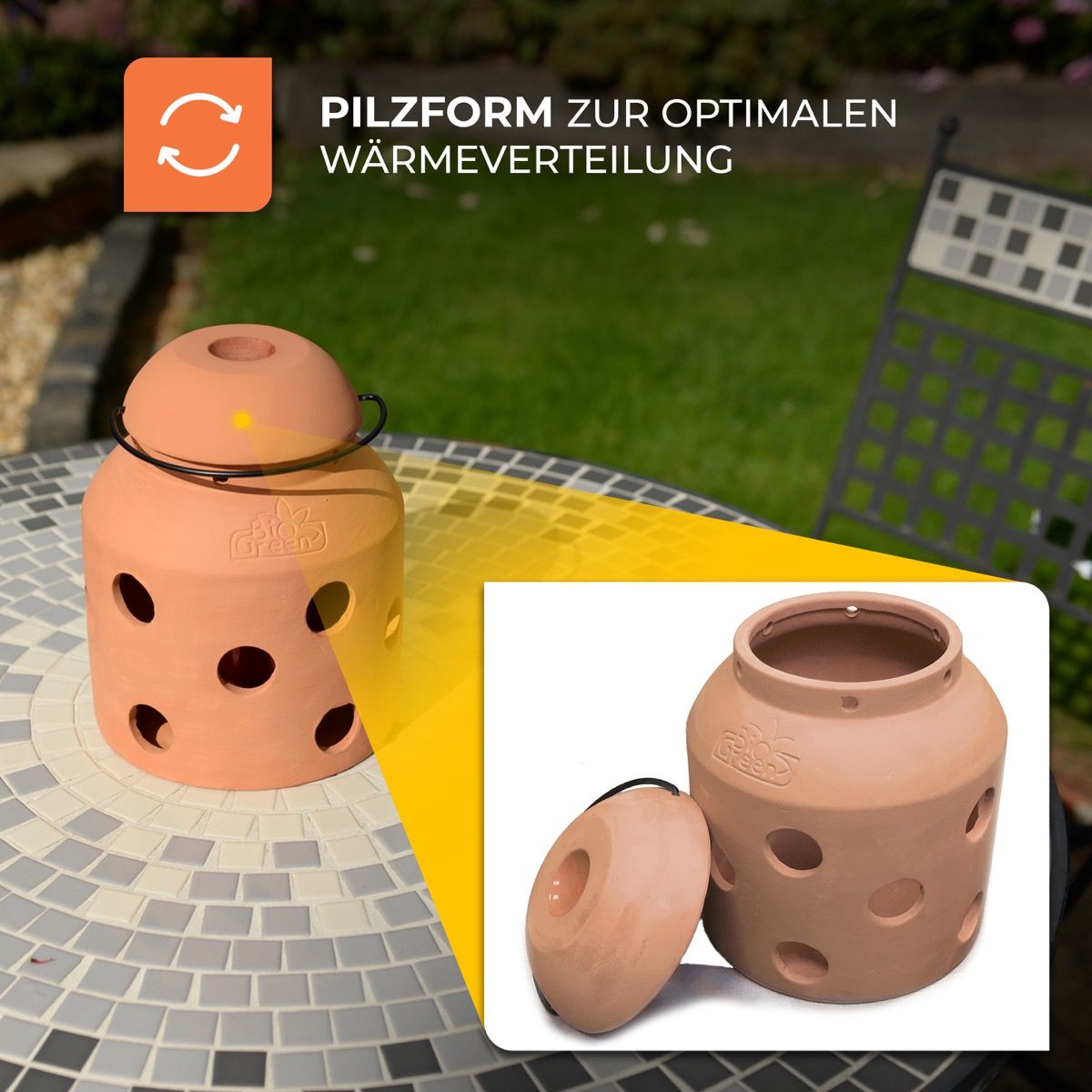 KerzenFrostwächter FireFly Terracotta Ofen